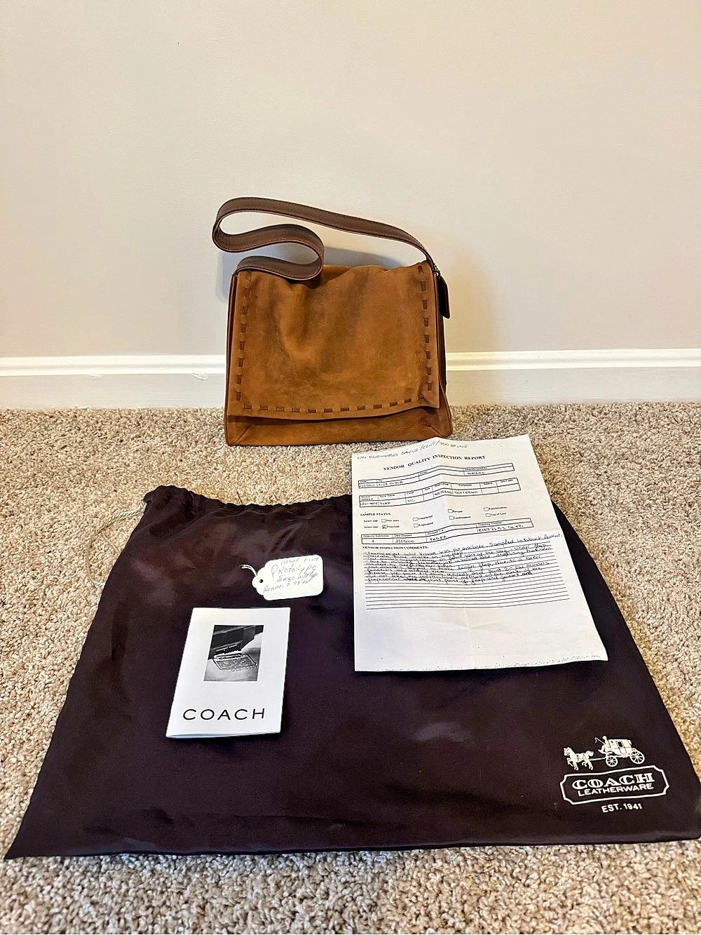 1:1 vintage Coach nubuck Ergo PROTOTYPE with paperwork year 2000